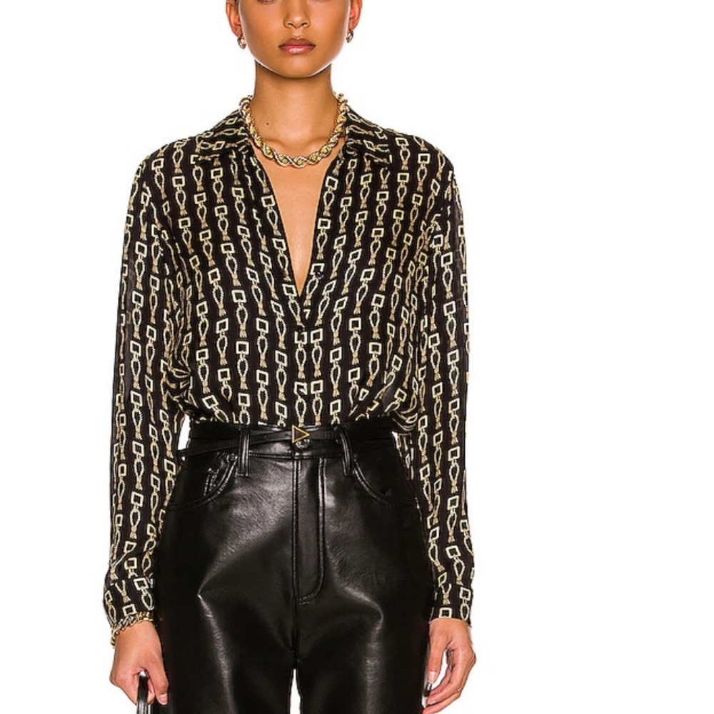 L'Agence 100% Silk Nina Keyring Blouse - Picture 2 of 14